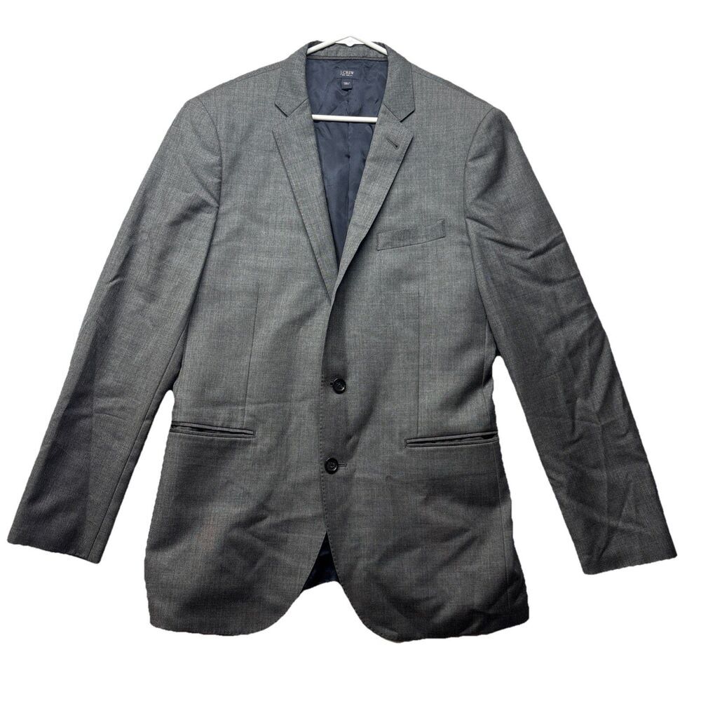 J. CREW Gray Ludlow Blazer Jacket Tollegno 1900 Italian Fabric Size 42L